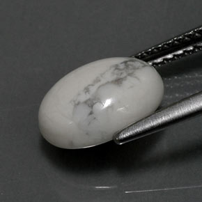 Howlite Gemstone in 10 x 8 mm (calibrated) Size for Sale, Howlite Stone in Greyish White Color
