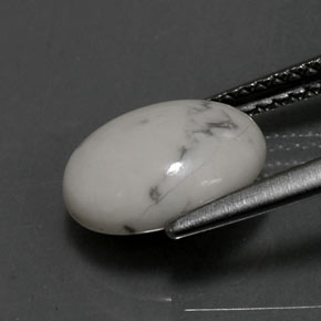 Howlite Gemstone in 10 x 8 mm (calibrated) Size for Sale, Howlite Stone in Greyish White Color