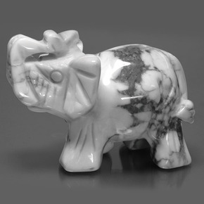 401.34 ct White Howlite Stone, Natural Howlite in Carved Elephant Shape for Sale
