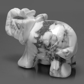 Howlite Gemstone in 55.4 x 39.2 mm Size for Sale, Howlite Stone in Greyish White Color