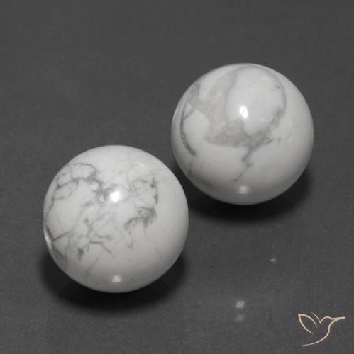 46.04 ctw White Howlite Stones, Natural Howlite in Drilled Sphere Shape for Sale