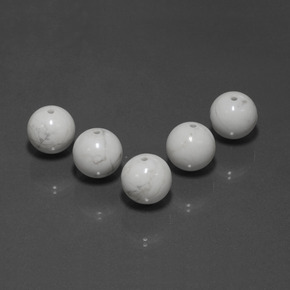 77.02 ct White Howlite Gemstone, Howlite Gem in Drilled Sphere Shape for Sale.