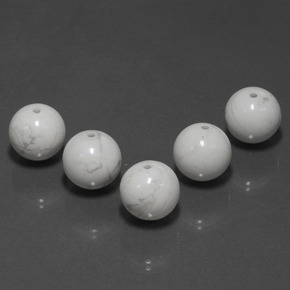 77.02 ct White Howlite Stone, Natural Howlite in Drilled Sphere Shape for Sale