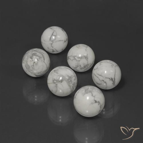 91,64 ct Percé Sphère Howlite, 12,6 mm En provenance des États-Unis, Photo A