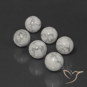 Howlite Gemstones in 13 mm (calibrated) Size for Sale, Howlite Stones in Greyish White Color