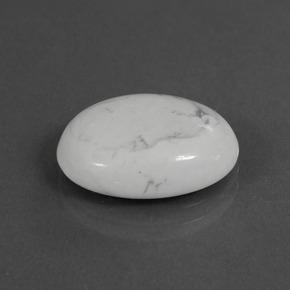 8.19 ct White Howlite Stone, Natural Howlite in Oval Cabochon Shape for Sale
