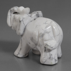 Howlite Gemstone in 63.9 x 34.9 mm Size for Sale, Howlite Stone in Greyish White Color