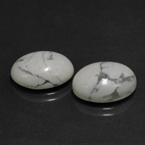0.00 ct White Howlite Stone, Natural Howlite in Oval Cabochon Shape for Sale