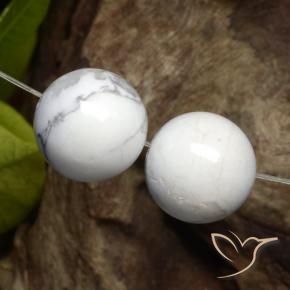 Howlite Gemstones in 13 mm (calibrated) Size for Sale, Howlite Stones in Greyish White Color