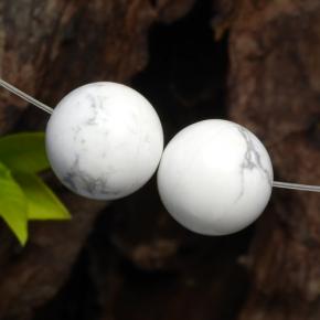 Howlite Gemstones in 12.3 mm Size for Sale, Howlite Stones in Greyish White Color