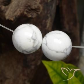 Howlite Gemstones in 13 mm (calibrated) Size for Sale, Howlite Stones in Greyish White Color
