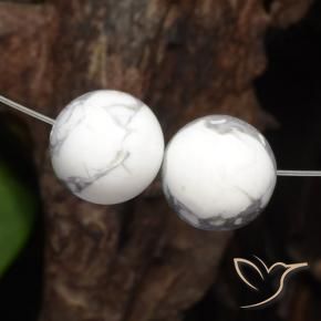 Howlite Gemstones in 13 mm (calibrated) Size for Sale, Howlite Stones in Greyish White Color
