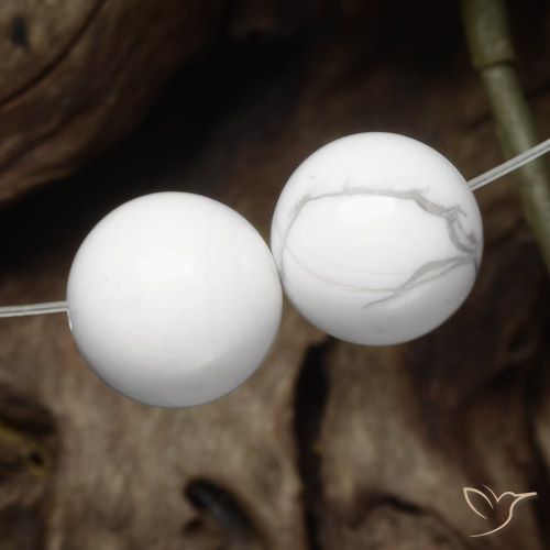 30,36 ct Percé Sphère Howlite, 12,7 mm En provenance des États-Unis, Photo A