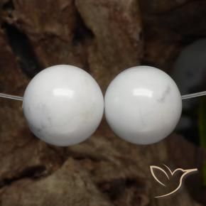 29.40 ctw White Howlite Stones, Natural Howlite in Drilled Sphere Shape for Sale