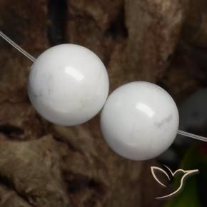 Howlite Gemstones in 13 mm (calibrated) Size for Sale, Howlite Stones in Greyish White Color