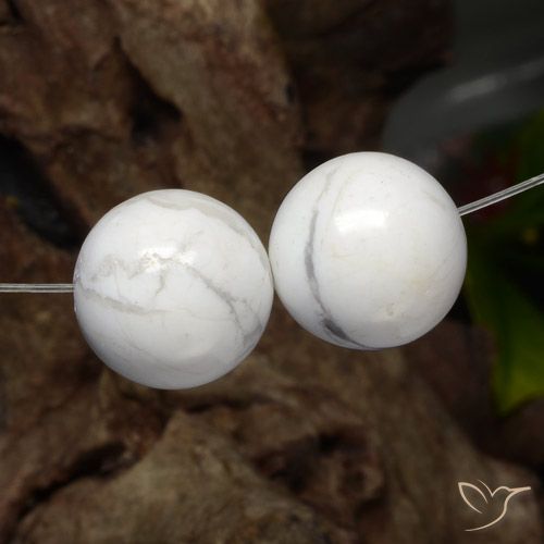 30,5 ct Percé Sphère Howlite, 12,7 mm En provenance des États-Unis, Photo A