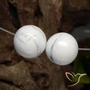 Howlite Gemstones in 13 mm (calibrated) Size for Sale, Howlite Stones in Greyish White Color