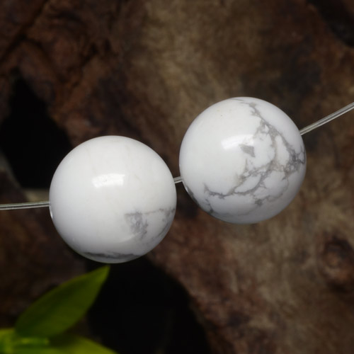 Multicolor White Howlite Gem - 14.1ct Drilled Sphere (ID: 469908)