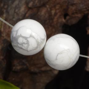 Howlite Gemstones in 12.6 mm Size for Sale, Howlite Stones in Multicolor White Color