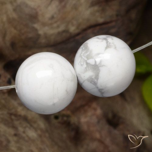 30,41 ct Percé Sphère Howlite, 12,7 mm En provenance des États-Unis, Photo A