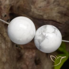Howlite Gemstones in 13 mm (calibrated) Size for Sale, Howlite Stones in Greyish White Color