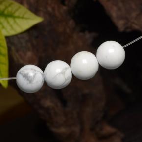 Multicolor White Howlite Gem - 4.7ct Drilled Sphere (ID: 469959)