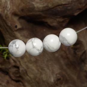 Howlite Gemstones in 8.3 mm Size for Sale, Howlite Stones in Multicolor White Color