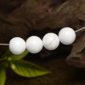 Multicolor White Howlite Gem - 3.7ct Drilled Sphere (ID: 469964)
