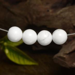 14.65 ctw White Howlite Stones, Natural Howlite in Drilled Sphere Shape for Sale