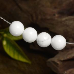 Howlite Gemstones in 7.7 mm Size for Sale, Howlite Stones in Multicolor White Color