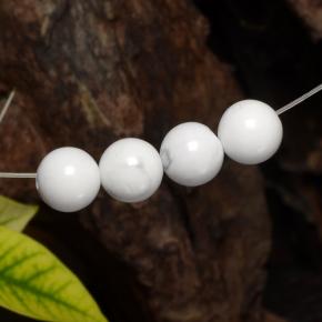 Light Grayish White Howlite Gem - 3.6ct Drilled Sphere (ID: 469968)