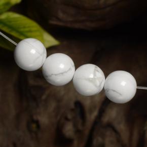 Howlite Gemstones in 8.6 mm Size for Sale, Howlite Stones in Multicolor White Color