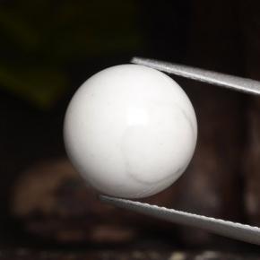 Grayish White Howlite Gem - 15.8ct Drilled Sphere (ID: 470031)