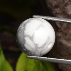 Howlite Gemstone in 12.8 mm Size for Sale, Howlite Stone in Greyish White Color
