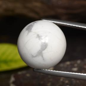 23.1ct Drilled Sphere Greyish White Howlite for sale thumb image of 23.1ct Drilled Sphere Greyish White Howlite (ID: 470034)