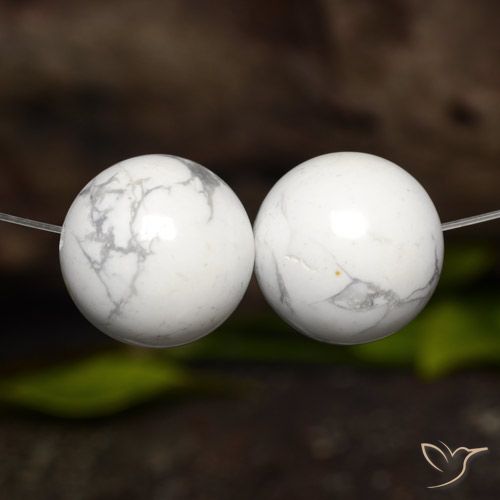 46,12 ct Percé Sphère Howlite, 14,4 mm En provenance des États-Unis, Photo A
