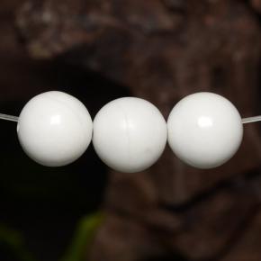 14.13 ctw White Howlite Gemstones, Howlite Gems in Drilled Sphere Shape for Sale.