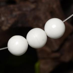 14.13 ctw White Howlite Stones, Natural Howlite in Drilled Sphere Shape for Sale