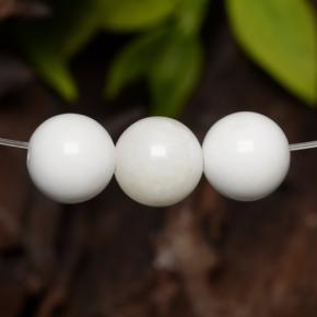 10.77 ctw White Howlite Gemstones, Howlite Gems in Drilled Sphere Shape for Sale.