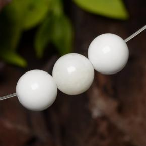 10.77 ctw White Howlite Stones, Natural Howlite in Drilled Sphere Shape for Sale