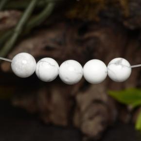 Multicolor White Howlite Gem - 3.5ct Sfera forata (ID: 470049)