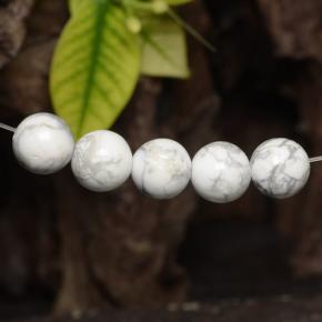 23.00 ctw White Howlite Gemstones, Howlite Gems in Drilled Sphere Shape for Sale.