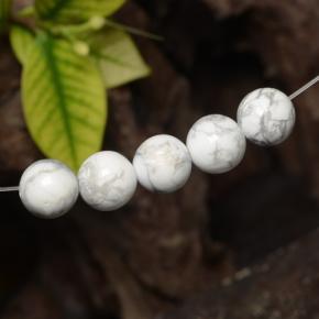 23.00 ctw White Howlite Stones, Natural Howlite in Drilled Sphere Shape for Sale