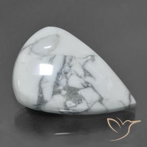 58.05 ct White Howlite Stone, Natural Howlite in Pear Cabochon Shape for Sale