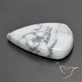Howlite Gemstone in 37.8 x 25.4 mm Size for Sale, Howlite Stone in Greyish White Color