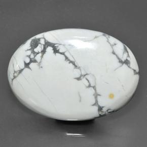 84.13 ct White Howlite Stone, Natural Howlite in Oval Cabochon Shape for Sale