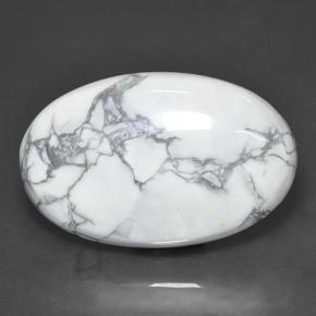 63.57 ct White Howlite Stone, Natural Howlite in Oval Cabochon Shape for Sale