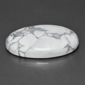 Howlite Gemstone in 39.1 x 24.8 mm Size for Sale, Howlite Stone in Greyish White Color