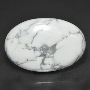 69.38 ct White Howlite Stone, Natural Howlite in Oval Cabochon Shape for Sale