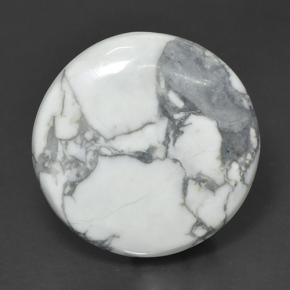 62.63 ct White Howlite Stone, Natural Howlite in Round Cabochon Shape for Sale